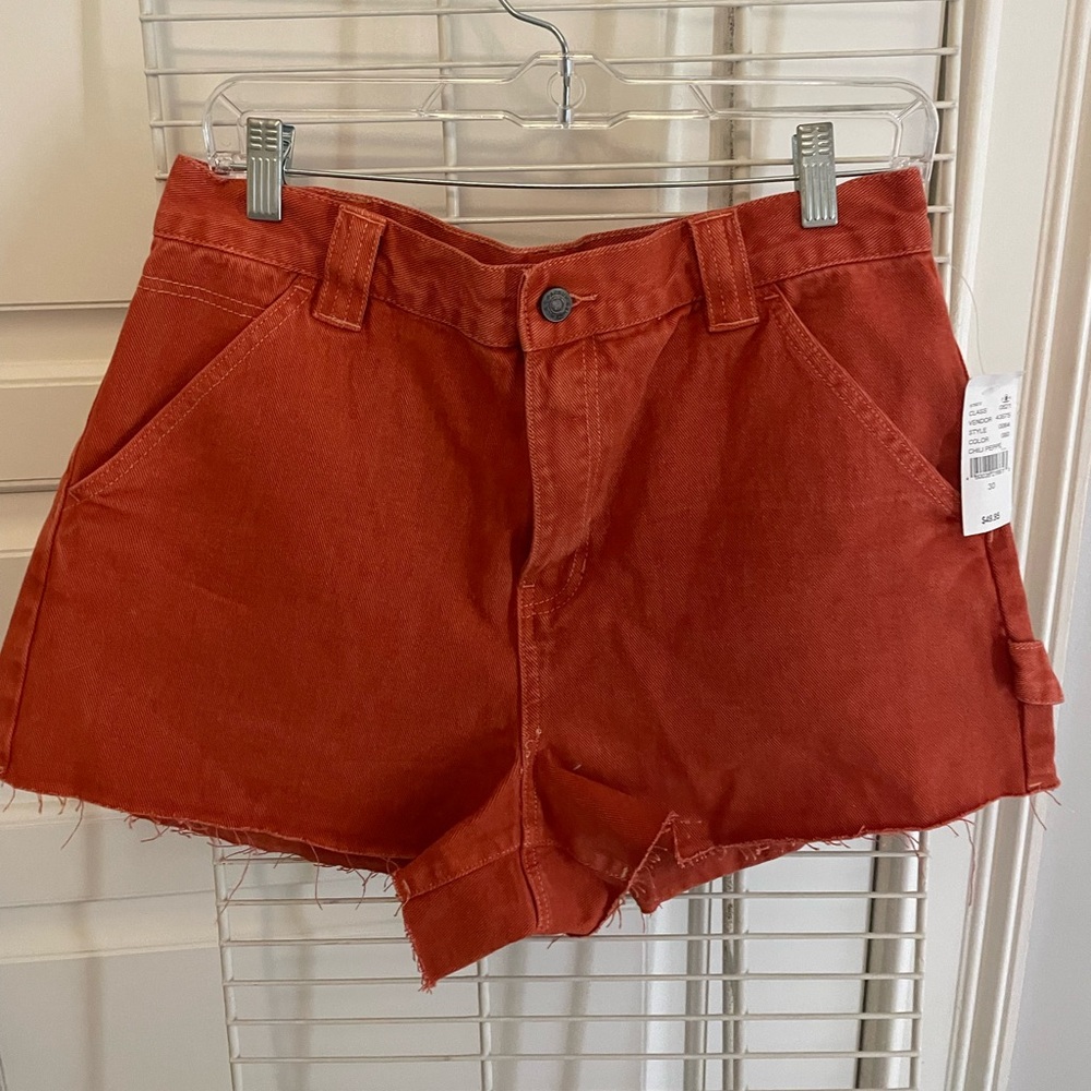 orange denim cargo pacsun shorts